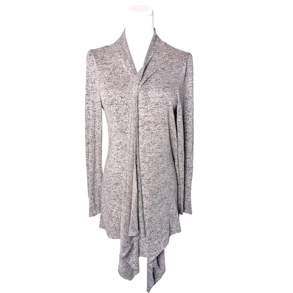 Philosophy Sweaters - Philosophy Heather Taupe Open Front Cardigan Minimalist Cozy Casual Layer (Sz L)